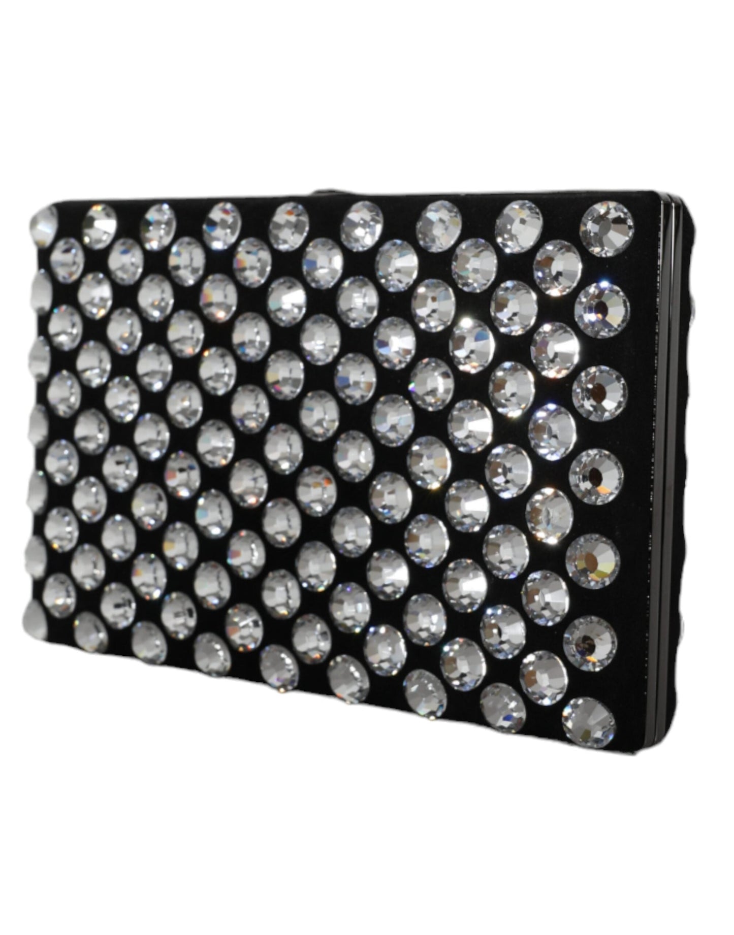 Dolce & Gabbana Black Velvet Crystal Clutch Evening Party Purse Women's Bag