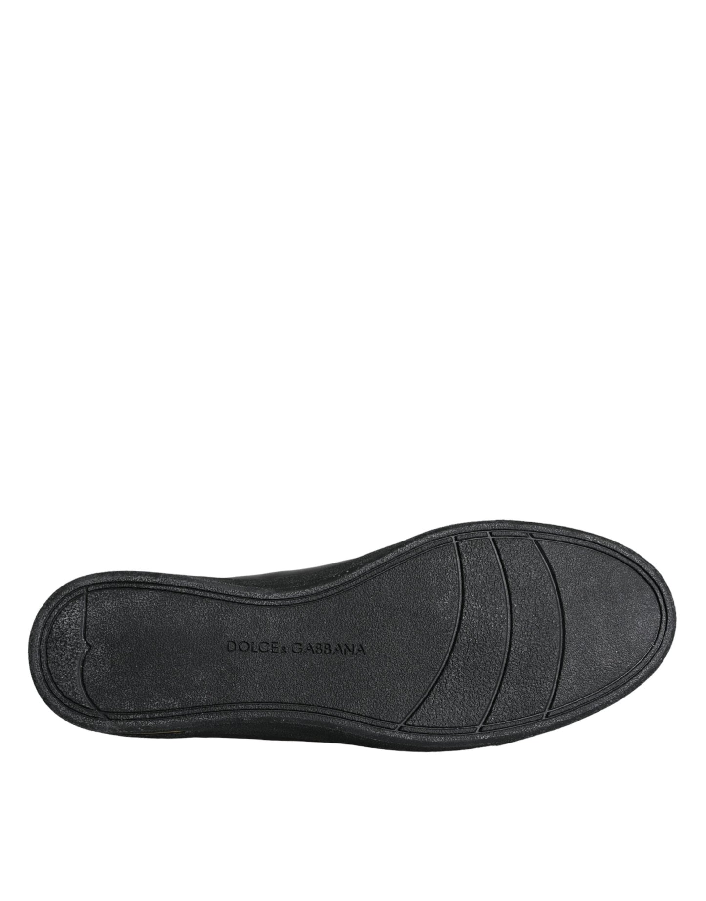 Dolce & Gabbana Black Gold Leather Classic Sneakers Women's Shoes