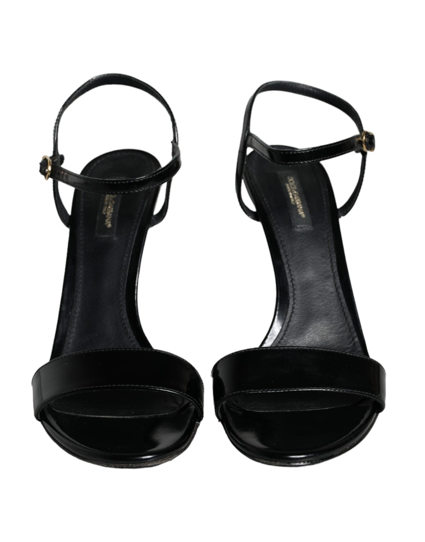 Dolce & Gabbana Black KEIRA Leather Heels Sandals Women's Shoes (Pre-Owned)