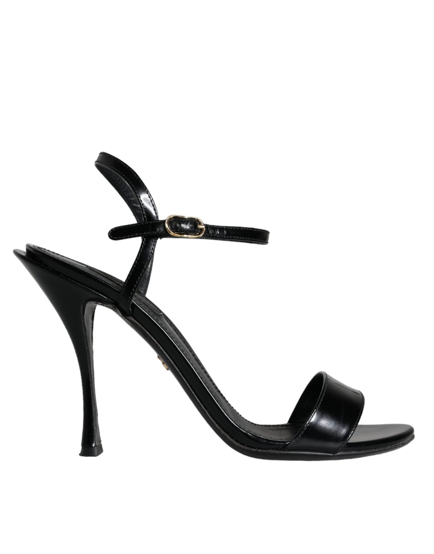 Dolce & Gabbana Black KEIRA Leather Heels Sandals Women's Shoes (Pre-Owned)