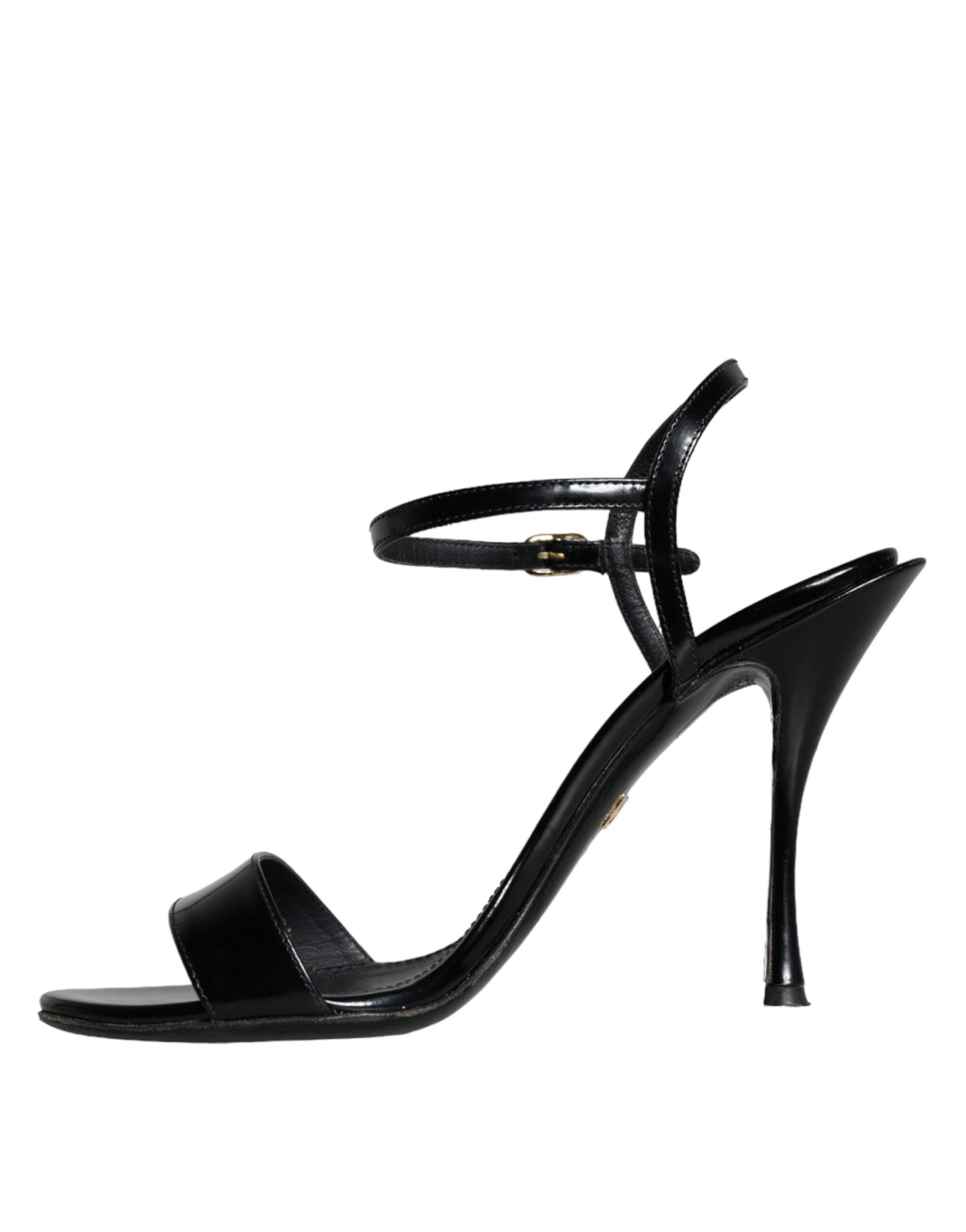 Dolce & Gabbana Black KEIRA Leather Heels Sandals Women's Shoes (Pre-Owned)