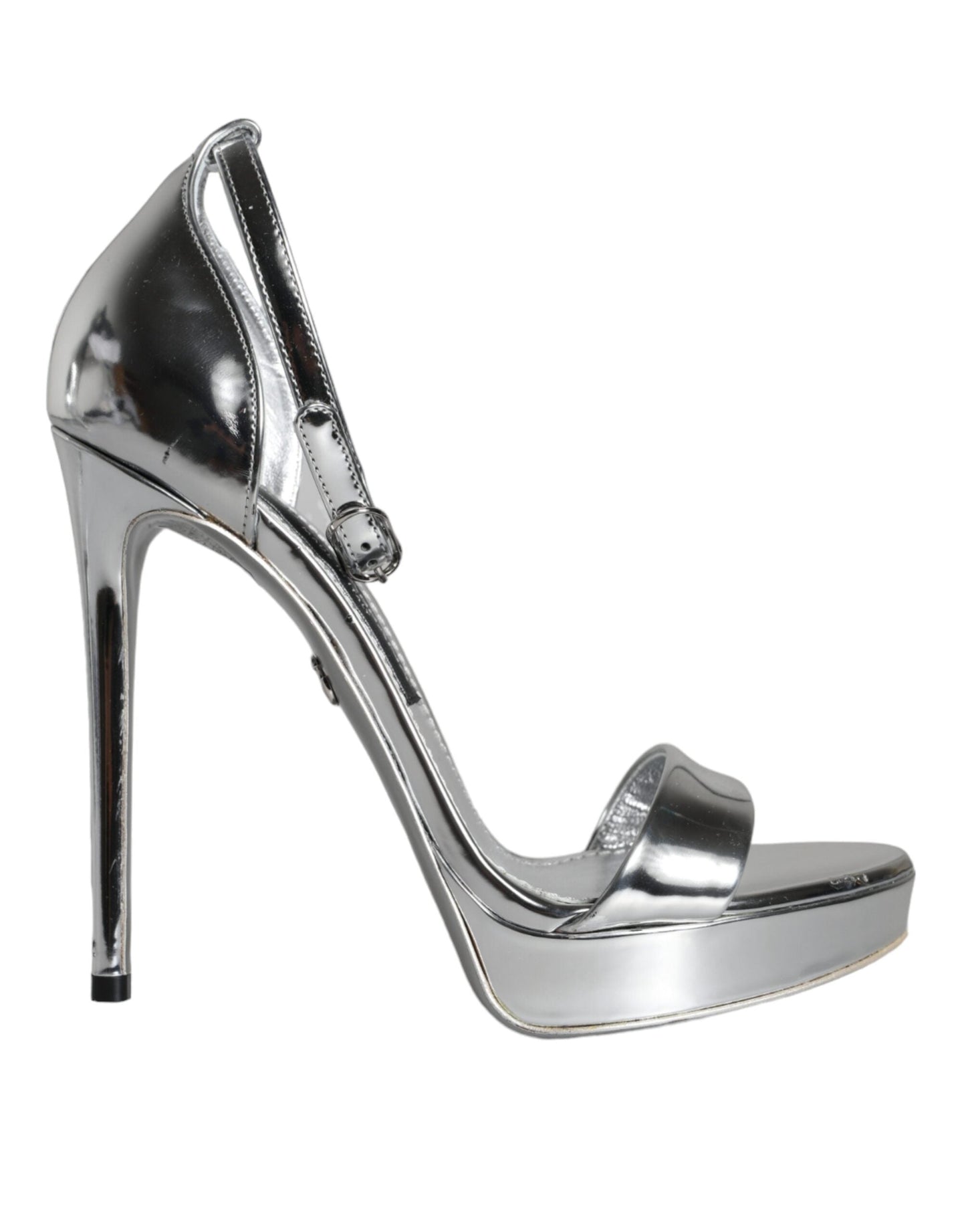 Dolce & Gabbana Silver KEIRA Heels Ankle Strap Sandals Women's Shoes (Pre-Owned)