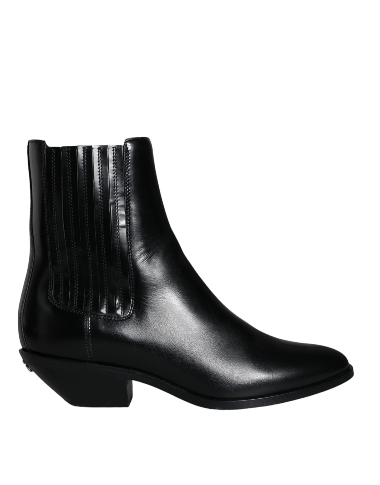 Dolce & Gabbana Black Leather Ankle Boots Booties Women's Shoes (Pre-Owned)
