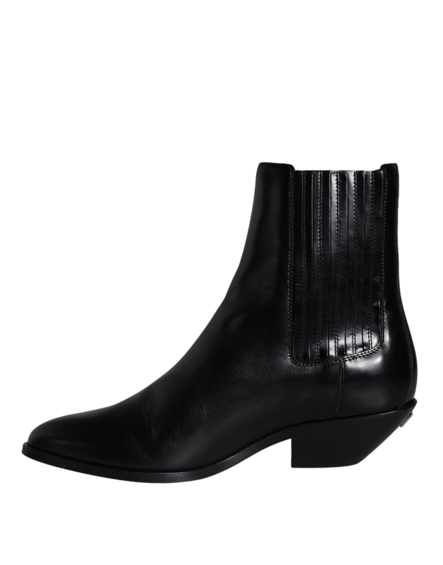 Dolce & Gabbana Black Leather Ankle Boots Booties Women's Shoes (Pre-Owned)