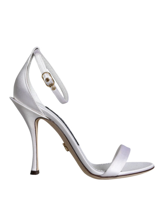 Dolce & Gabbana White KEIRA Heels Ankle Strap Sandals Women's Shoes (Pre-Owned)