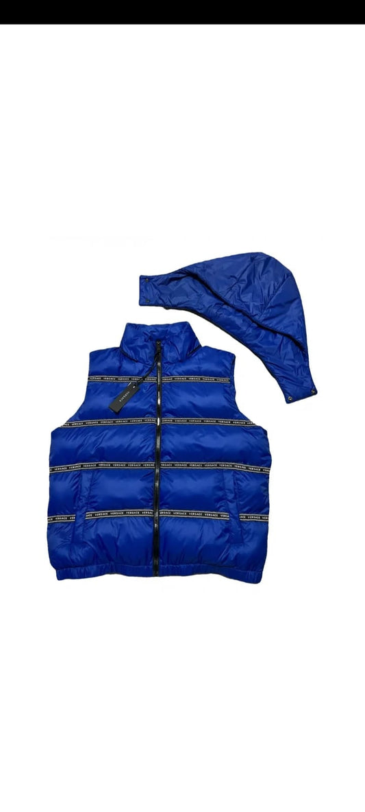 Versace Blue Polyester Men's Vest