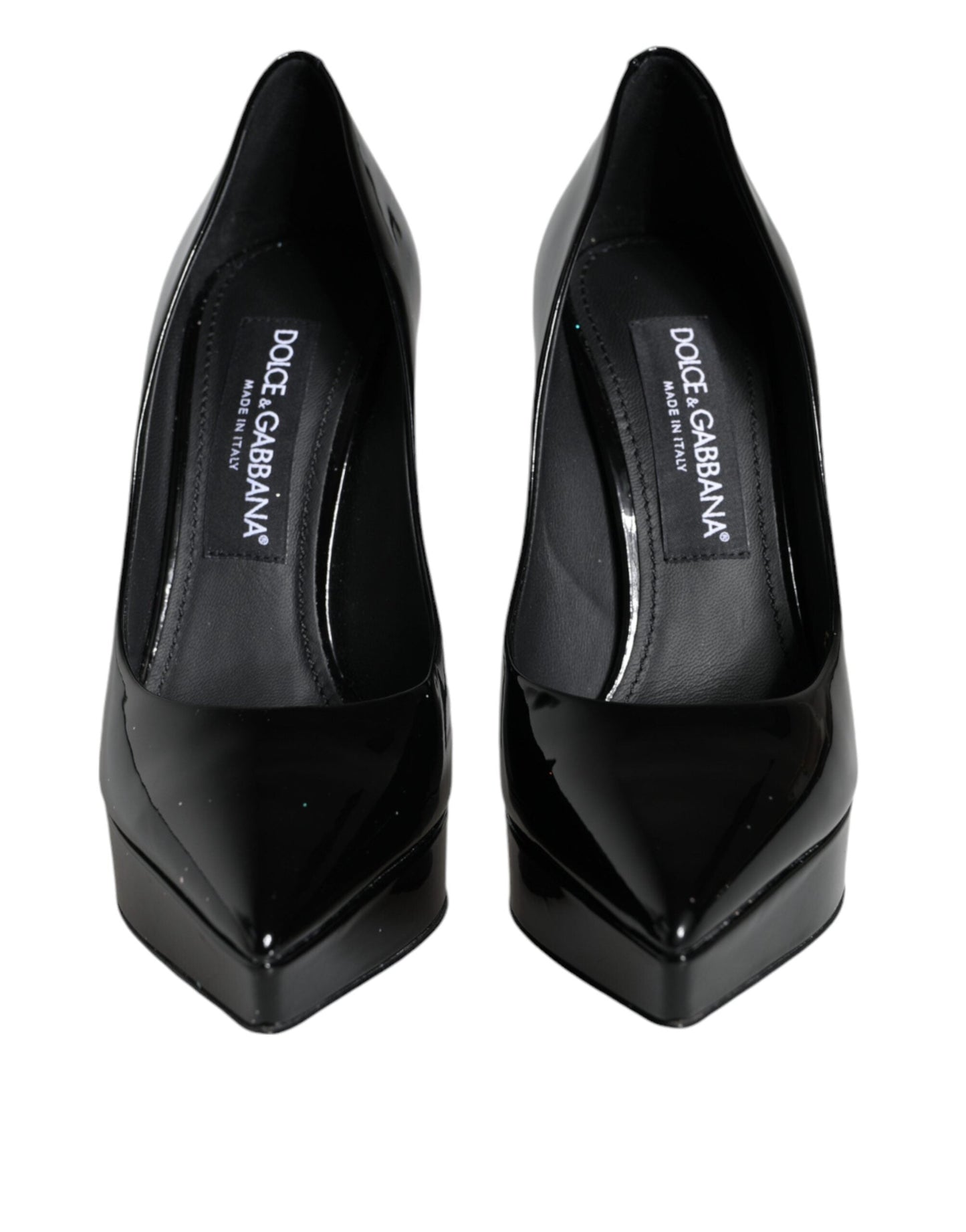 Dolce & Gabbana Black Leather Platform Heels Pumps Women's Shoes (Pre-Owned)