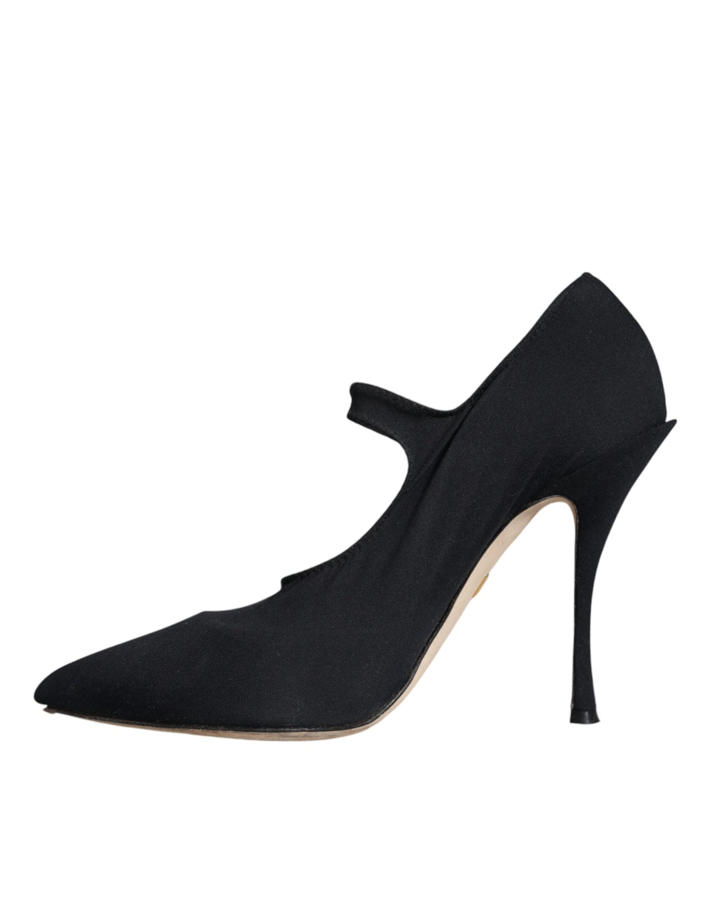 Dolce & Gabbana Black Mary Jane Jersey Crystal Pumps Women's Shoes (Pre-Owned)