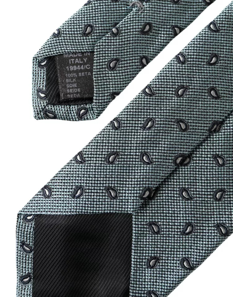 Dolce & Gabbana Green 100% Silk Patterned Adjustable Men Men's Tie