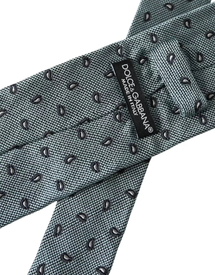 Dolce & Gabbana Green 100% Silk Patterned Adjustable Men Men's Tie