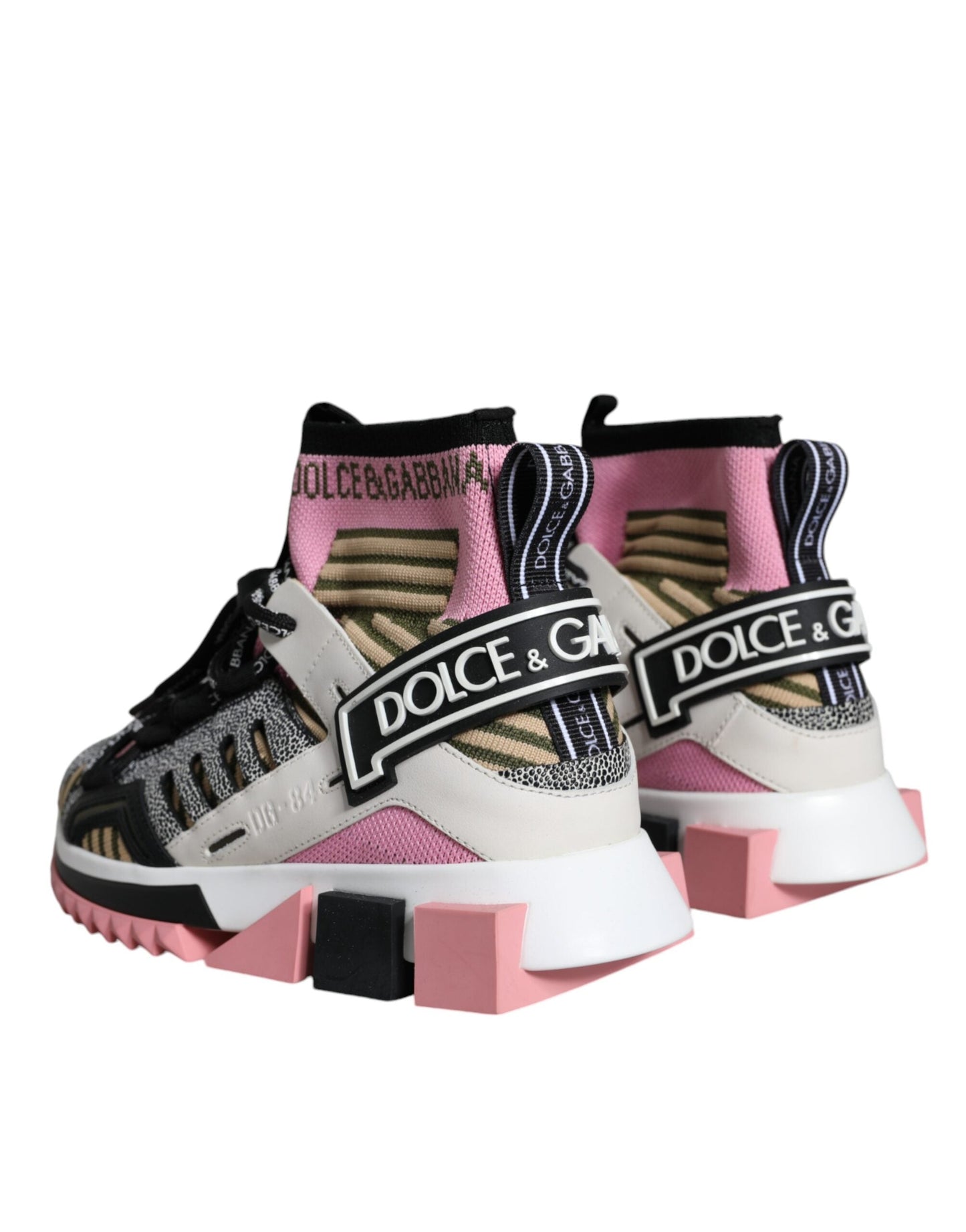 Dolce & Gabbana Multicolor Sorrento Socks Logo Sneakers Women's Shoes