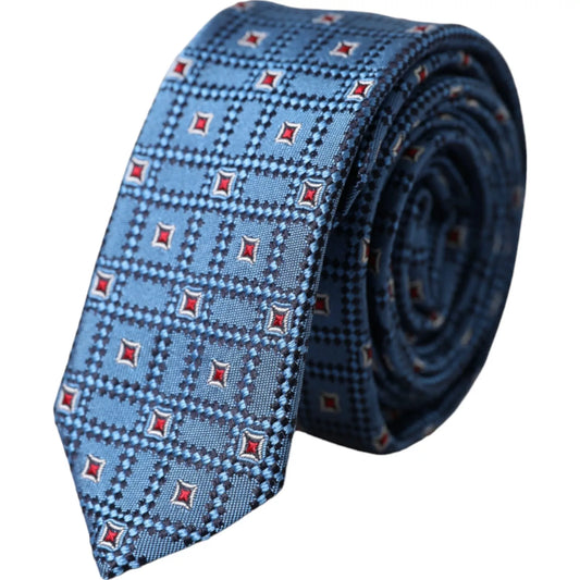 Dolce & Gabbana Blue Patterned 100% Silk Adjustable Men Men's Tie