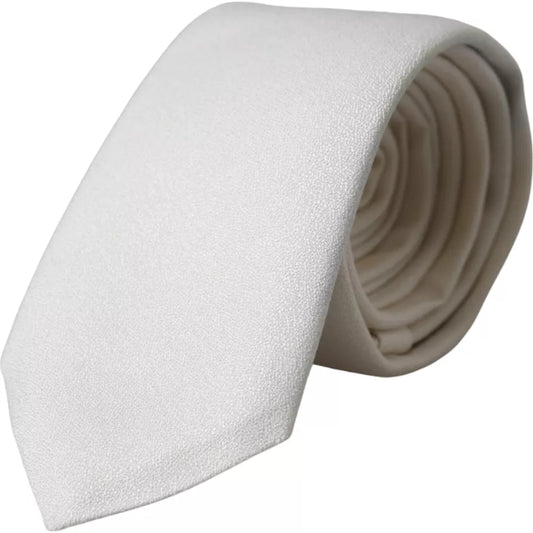 Dolce & Gabbana White Silk Classic Adjustable Men Men's Tie