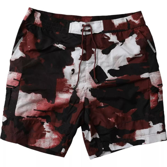 Dolce & Gabbana Multicolor Camouflage DG Logo Beachwear Shorts Men's Swimwear