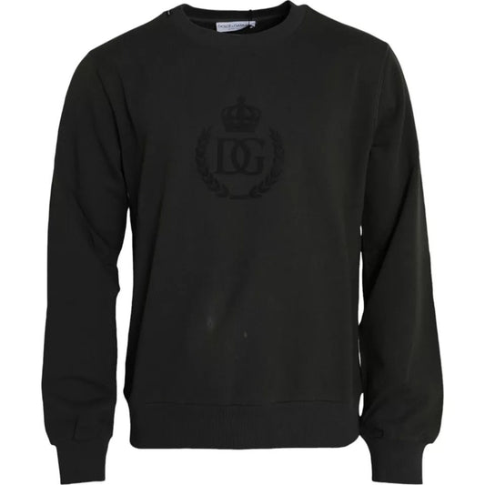 Dolce & Gabbana Green Logo Cotton Crew Neck Pullover Men's Sweater (Pre-Owned)