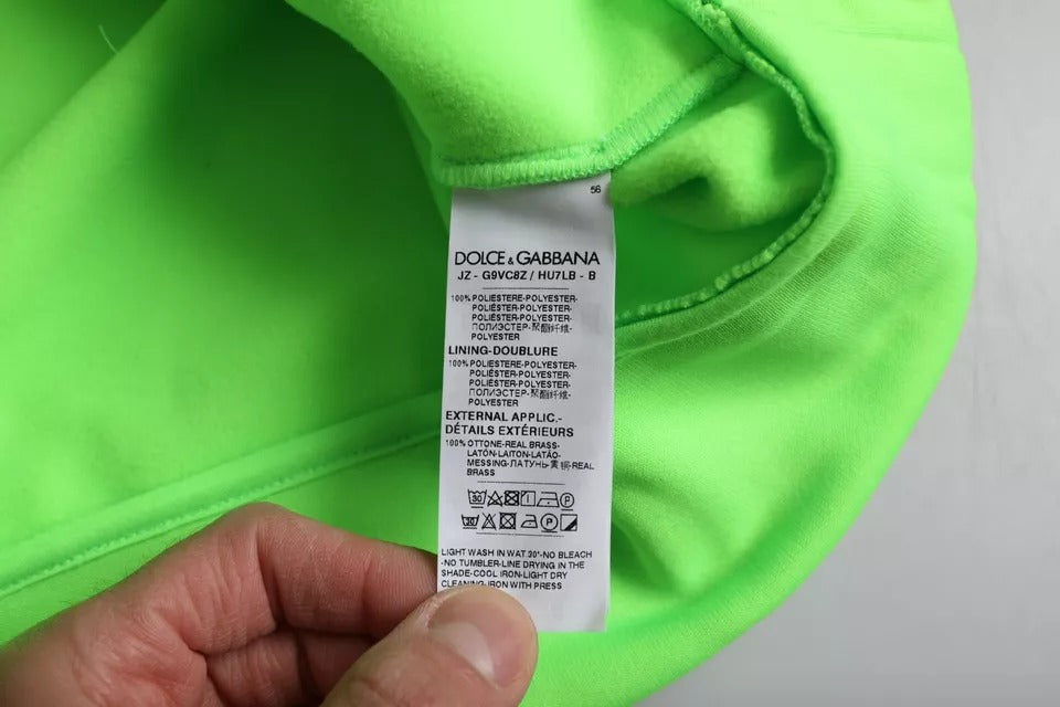 Dolce & Gabbana Green Logo Hooded Pullover Sweatshirt Men's Sweater (Pre-Owned)