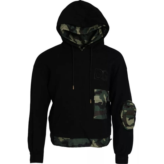 Dolce & Gabbana Black Camouflage Hooded Sweatshirt Men's Sweater (Pre-Owned)