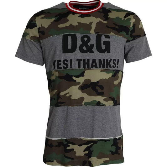 Dolce & Gabbana Multicolor Camouflage Cotton Crew Neck Men Men's T-shirt
