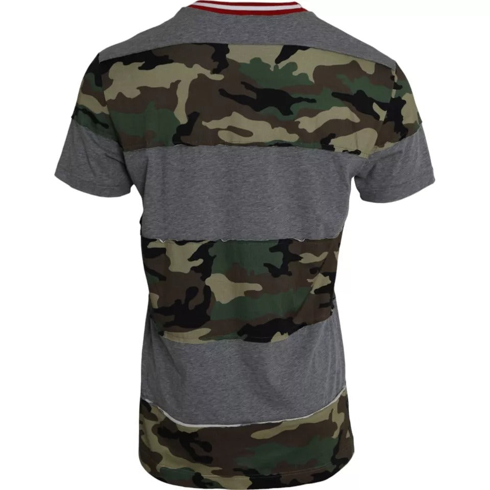 Dolce & Gabbana Multicolor Camouflage Cotton Crew Neck Men Men's T-shirt