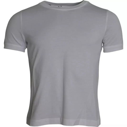 Dolce & Gabbana White Cotton Round Neck Short Sleeve Men's T-shirt (Pre-Owned)