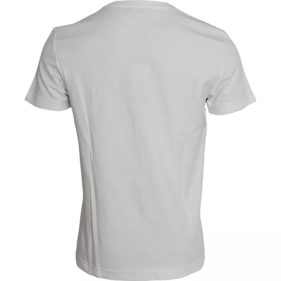 Dolce & Gabbana White Bandana Print Cotton Short Sleeves Men Men's T-shirt