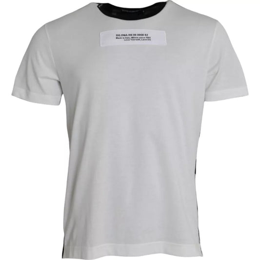 Dolce & Gabbana Black White Camouflage Round Neck Men's T-shirt