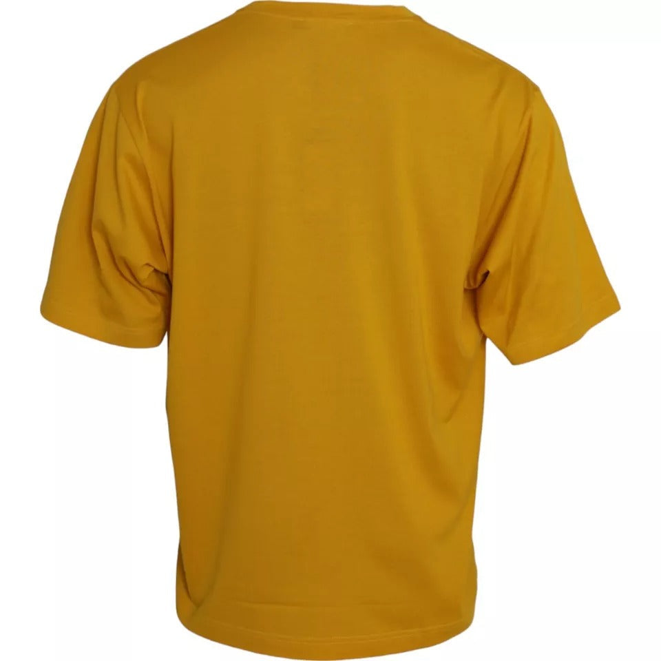 Dolce & Gabbana Dark Yellow Logo Cotton Round Neck Men's T-shirt (Pre-Owned)