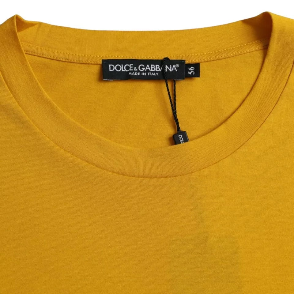 Dolce & Gabbana Dark Yellow Logo Cotton Round Neck Men's T-shirt (Pre-Owned)