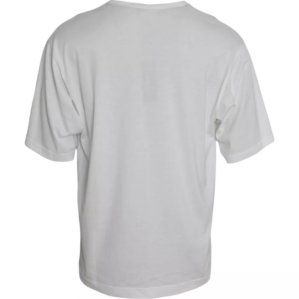 Dolce & Gabbana White Logo Round Neck Short Sleeves Men's T-shirt