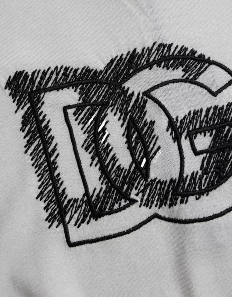 Dolce & Gabbana White Logo Round Neck Short Sleeves Men's T-shirt