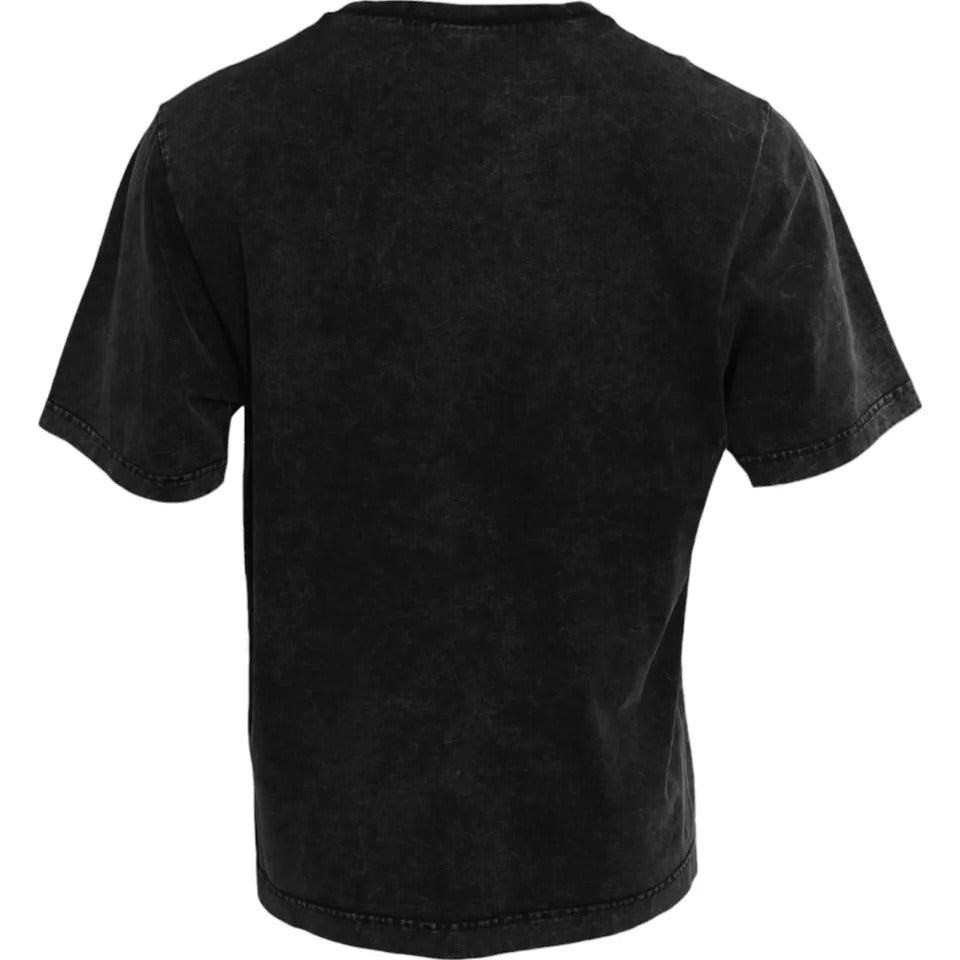Dolce & Gabbana Black Logo Print Cotton Crewneck Men Men's T-shirt