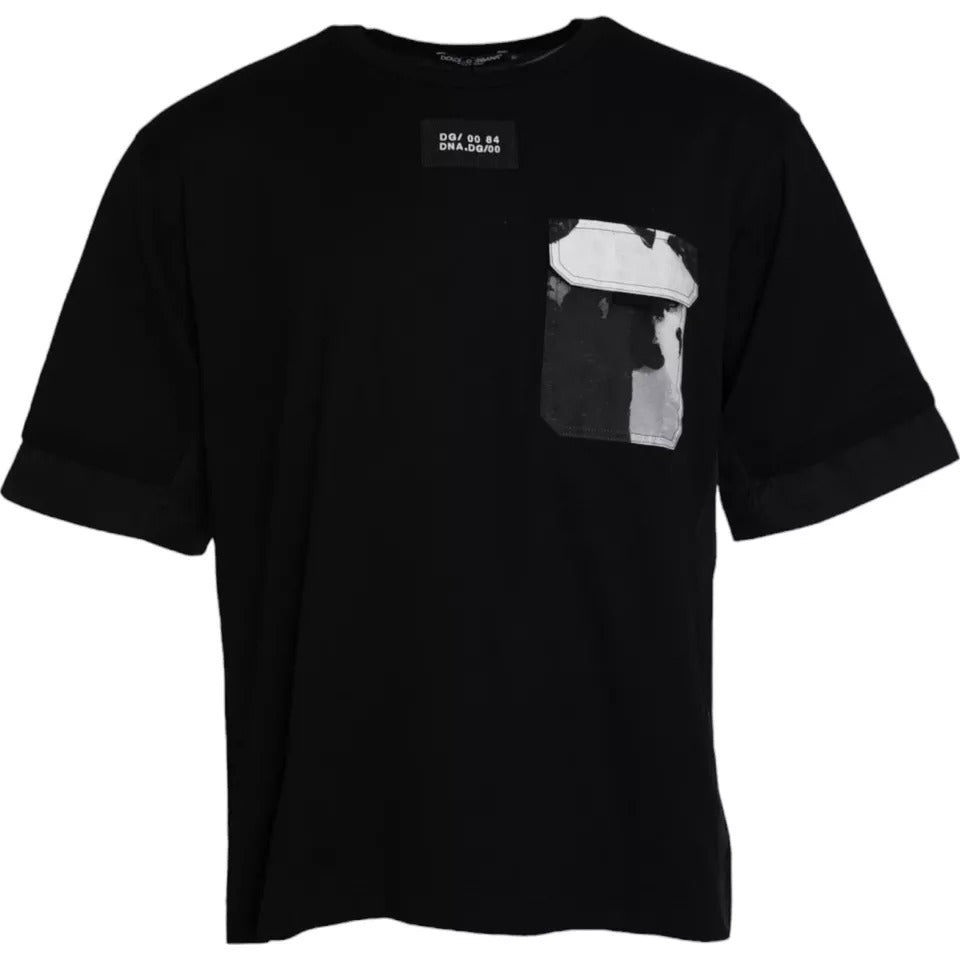 Dolce & Gabbana Black Cotton Pocket Short Sleeves Men Men's T-shirt
