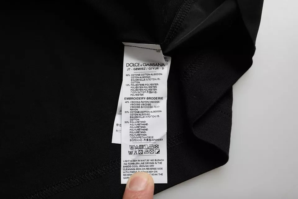 Dolce & Gabbana Black Cotton Pocket Short Sleeves Men Men's T-shirt
