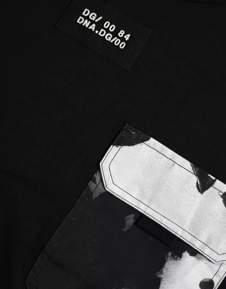 Dolce & Gabbana Black Cotton Pocket Short Sleeves Men Men's T-shirt