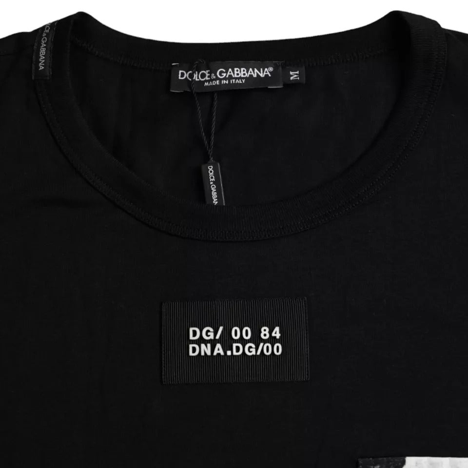 Dolce & Gabbana Black Cotton Pocket Short Sleeves Men Men's T-shirt