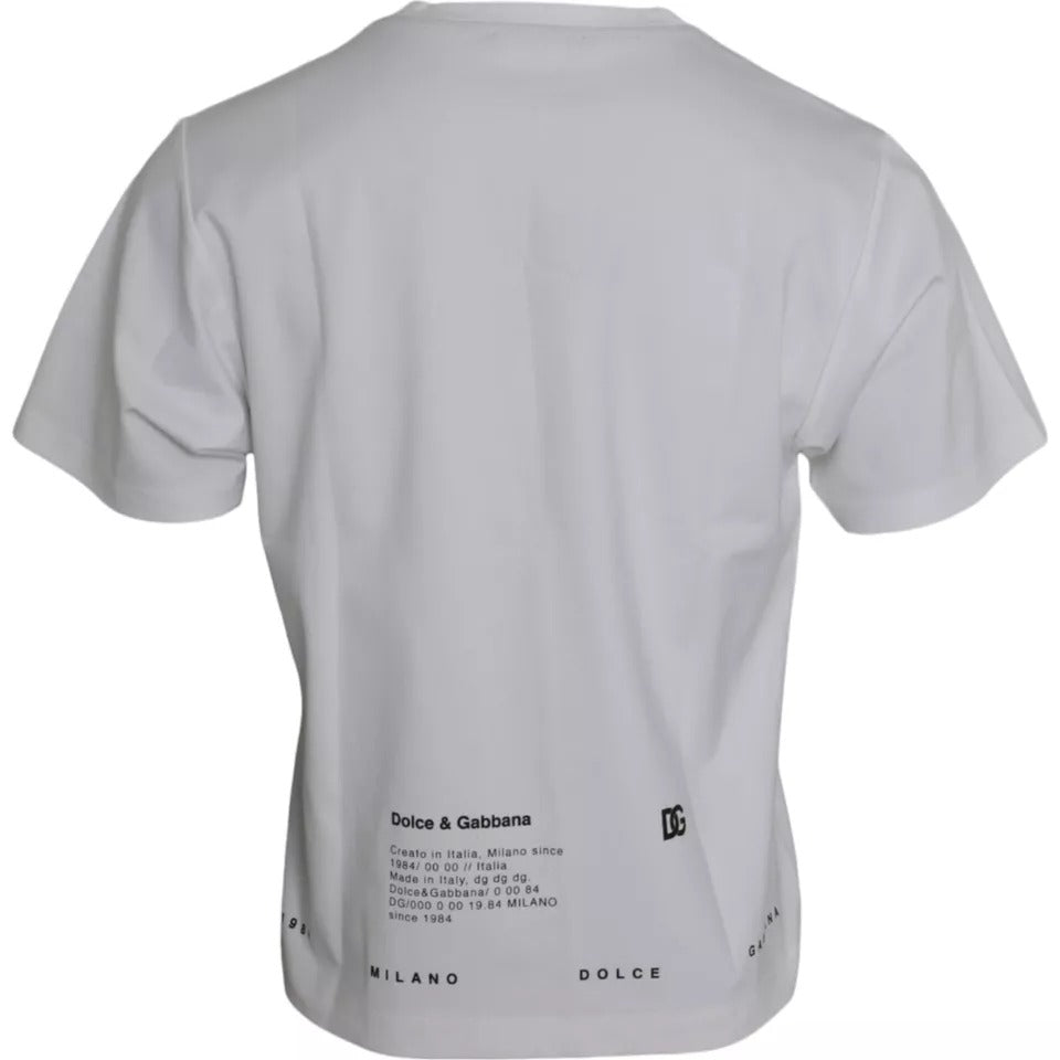 Dolce & Gabbana White Red Lips Print Cotton Men Men's T-shirt (Pre-Owned)