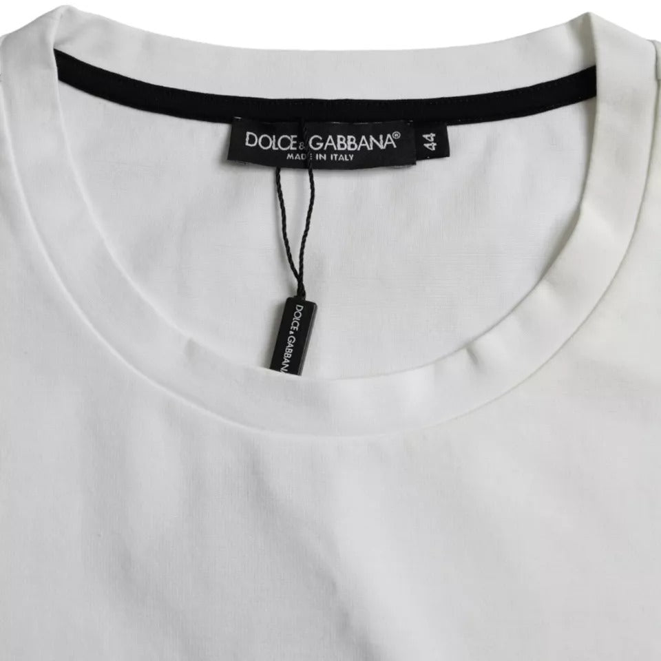 Dolce & Gabbana White Red Lips Print Cotton Men Men's T-shirt (Pre-Owned)
