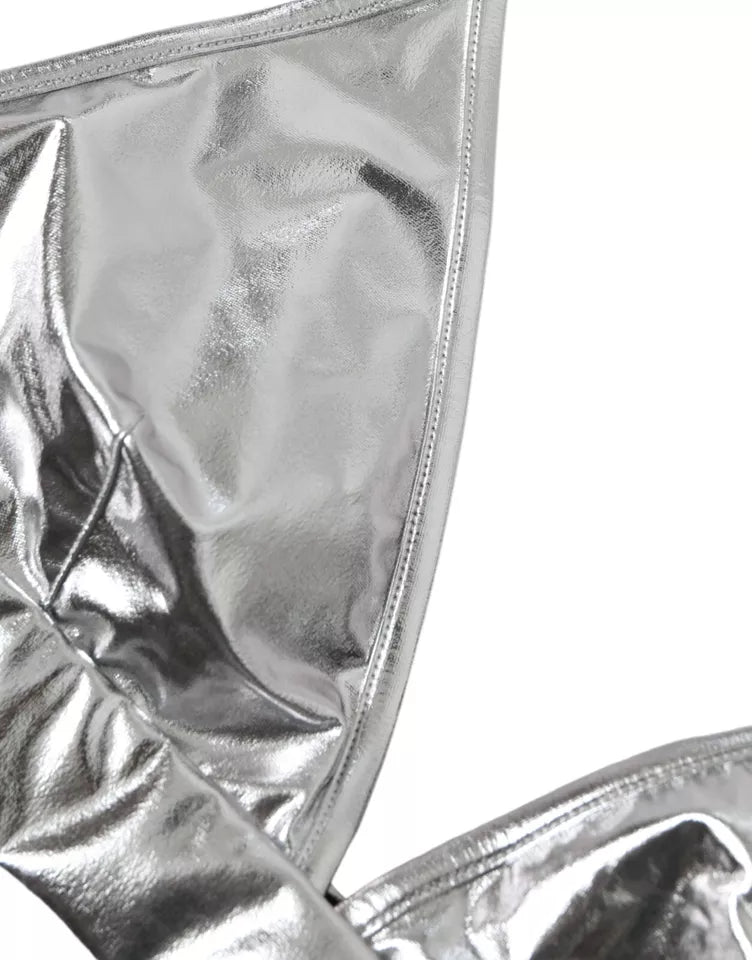 Dolce & Gabbana Silver Polyester Sleeveless Bustier Crop Women's Top (Pre-Owned)