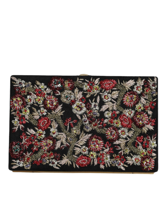 Dolce & Gabbana Multicolor Floral Gold Frame Clutch Evening Purse Women's Bag