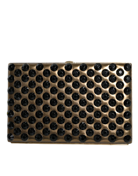 Dolce & Gabbana Gold Crystal Bifold Clutch Evening Party Women Purse Women's Bag