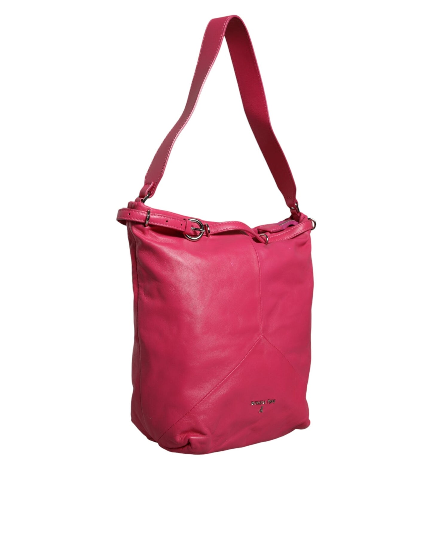 Patrizia Pepe Fuchsia Pink Leather Shoulder Purse Tote Women's Bag (Pre-Owned)