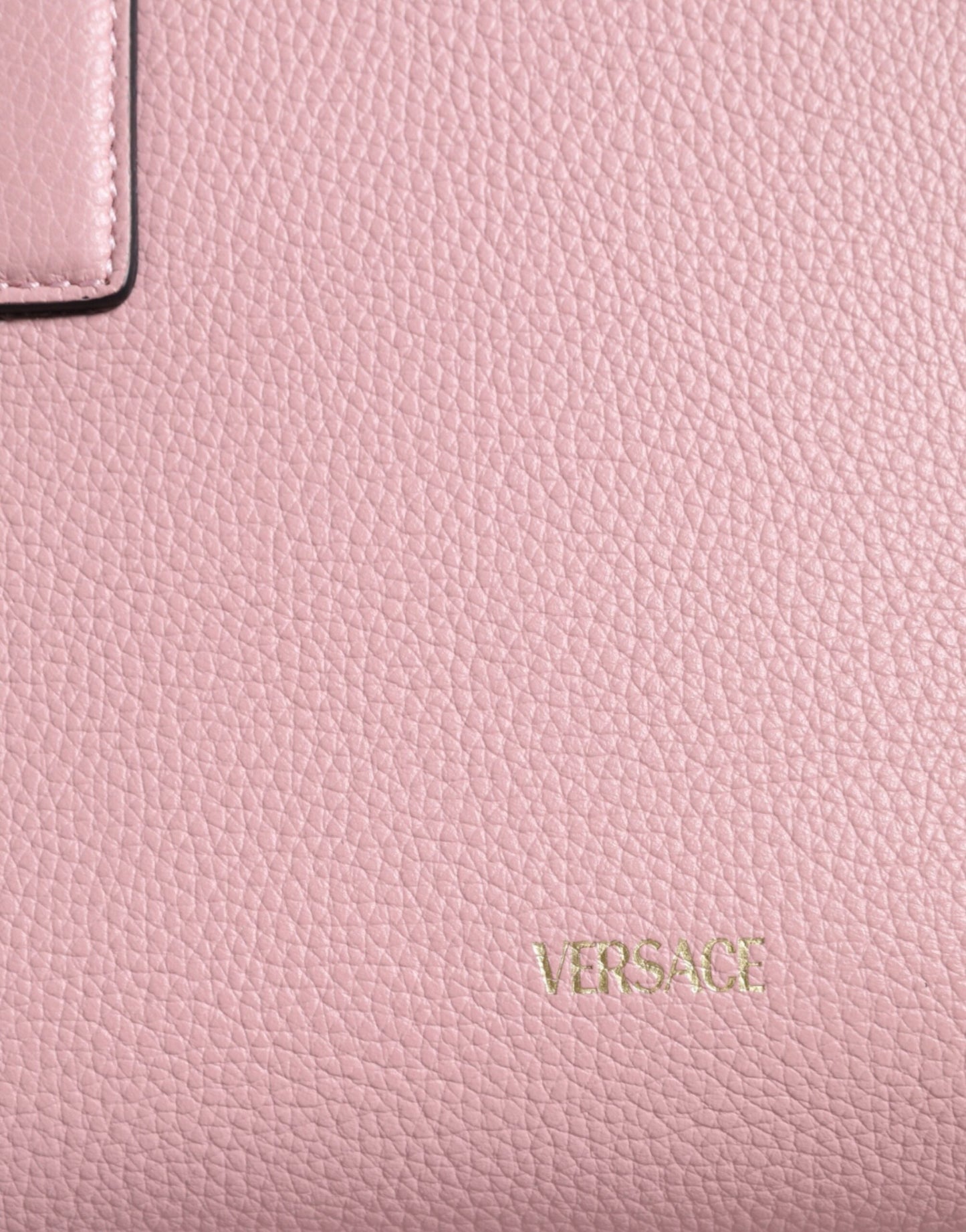 Versace Pink Small Top Handle Grainy Calf Leather Crossbody Women's Bag