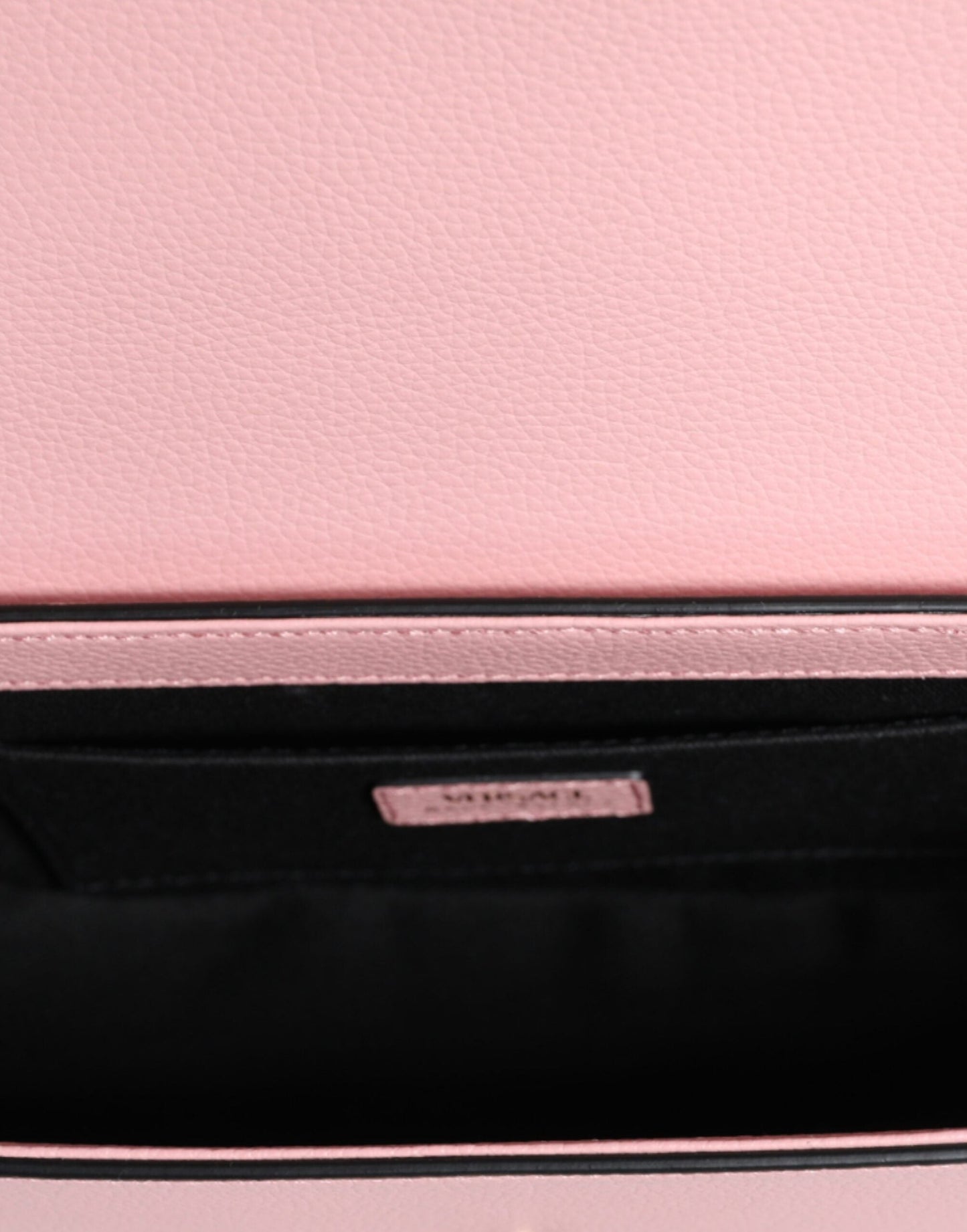 Versace Pink Grainy Calf Leather Logo Crossbody Shoulder Women's Bag