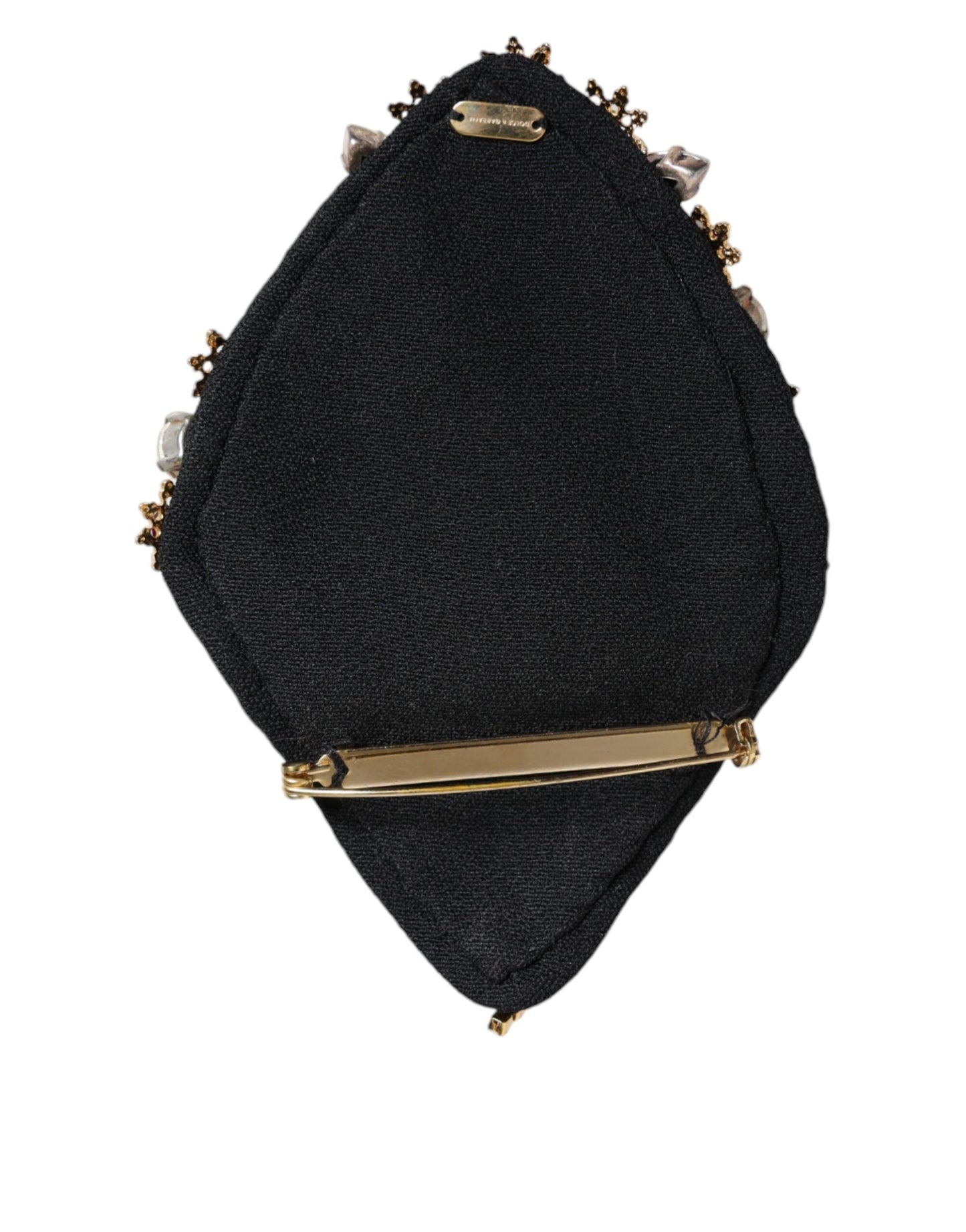 Dolce & Gabbana Gold Tone Brass Sacred Heart Crystal Embellished Women's Brooch