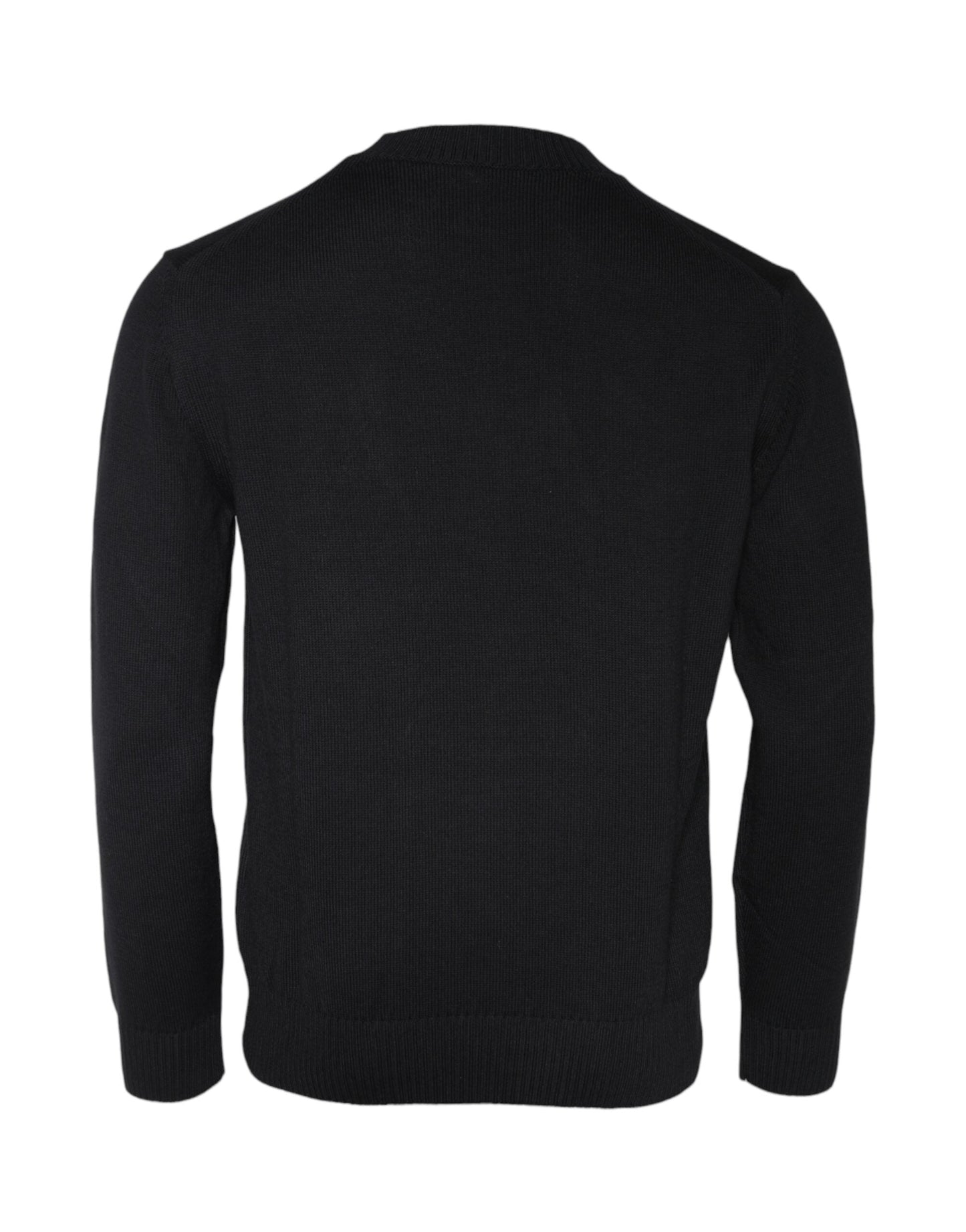 Versace Black Medusa Embroidery Crew Neck Pullover Men's Sweater