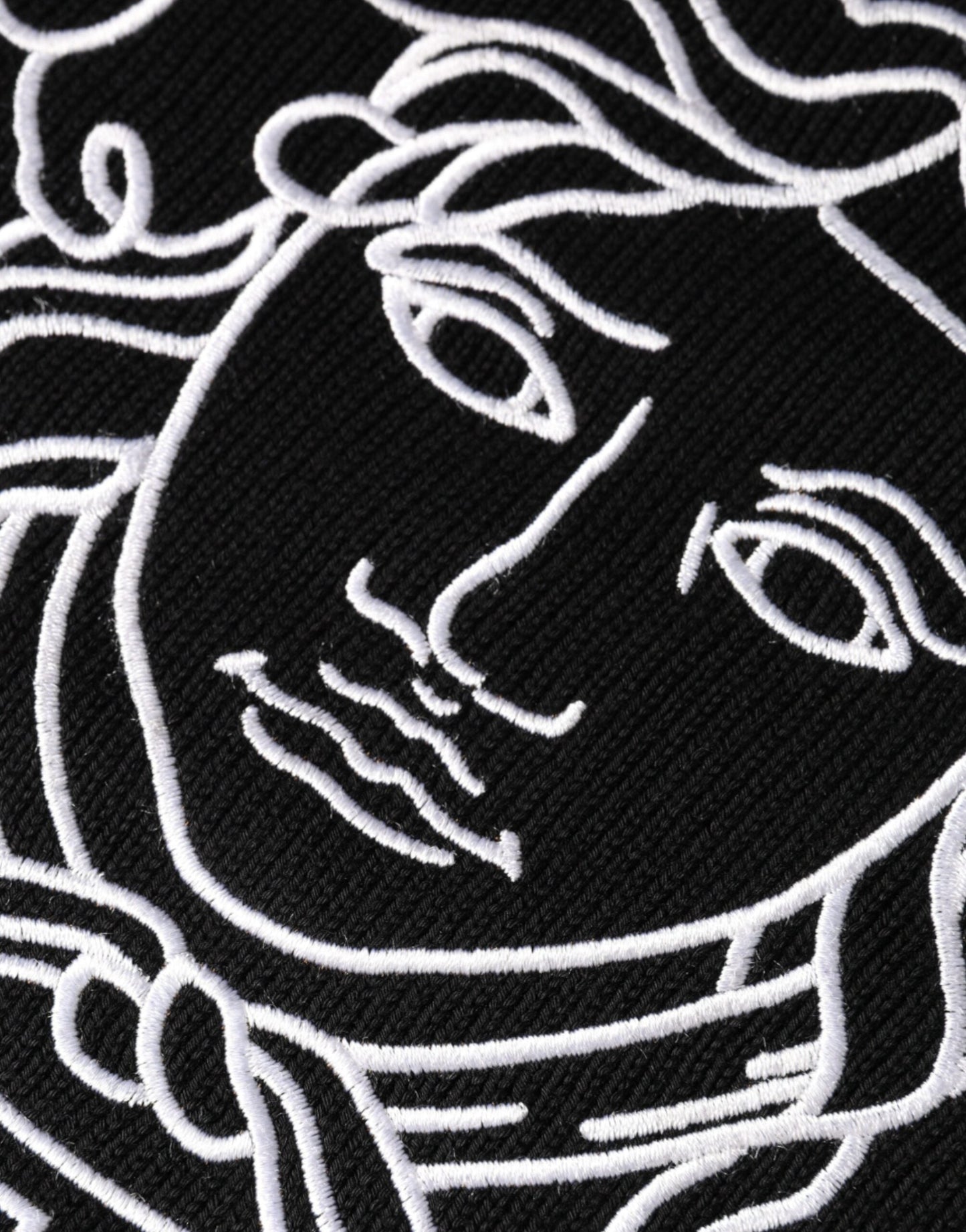 Versace Black Medusa Embroidery Crew Neck Pullover Men's Sweater