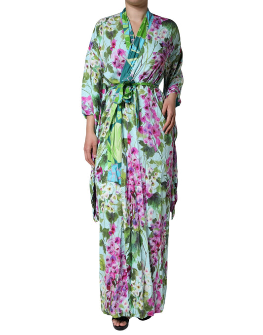 Dolce & Gabbana Multicolor Floral Silk Stretch Wrap Women's Dress