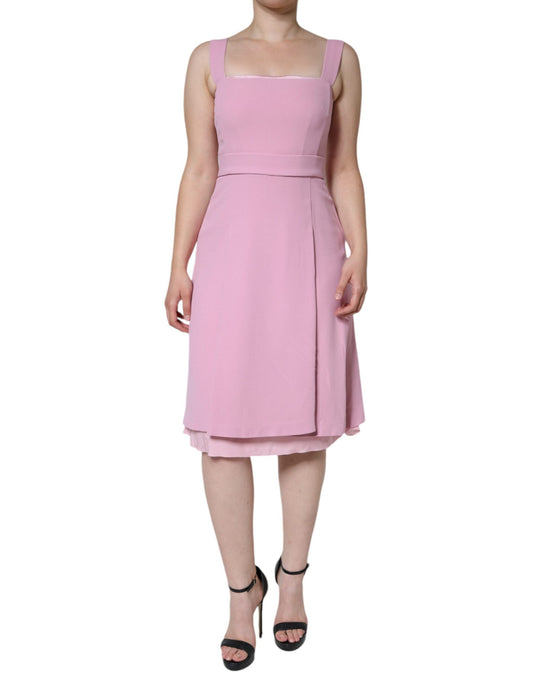Dolce & Gabbana Pink A-line Flare Viscose Sleeveless Women's Dress (Pre-Owned)