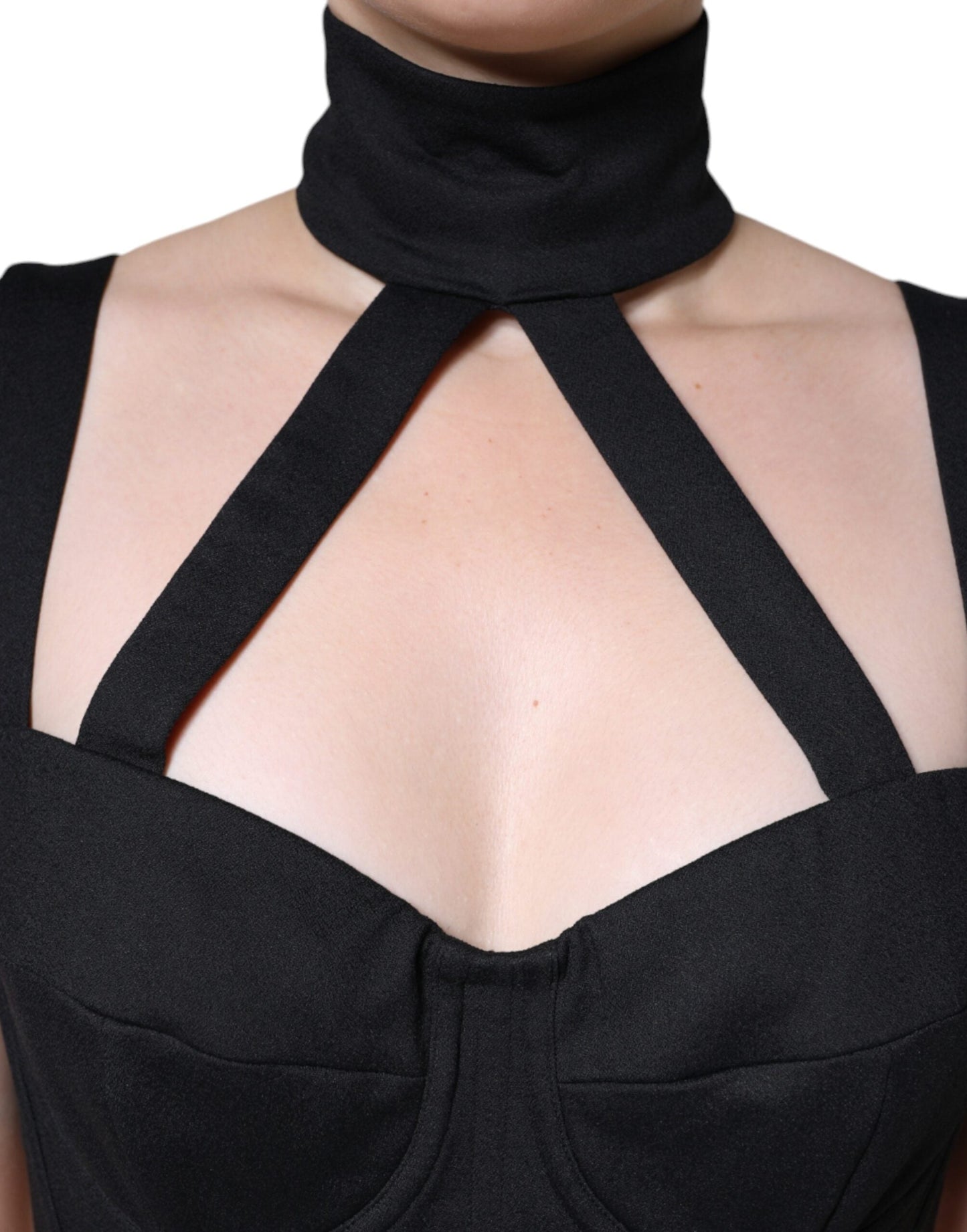 Dolce & Gabbana Black Cut Out Sleeveless Bodycon Mini Women's Dress