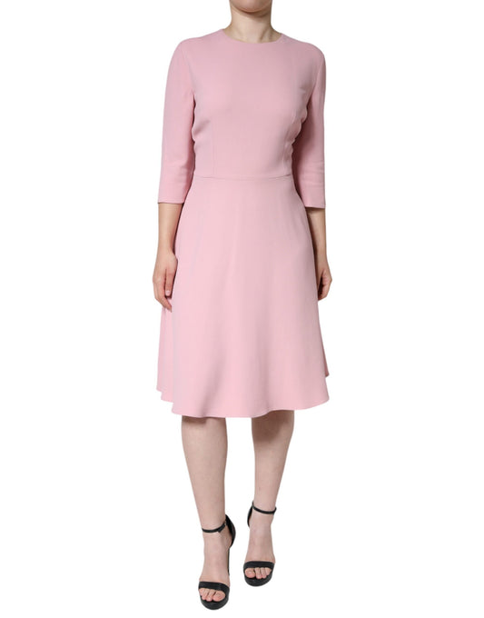 Dolce & Gabbana Pink A-line Viscose 3/4 Sleeves Women's Dress (Pre-Owned)